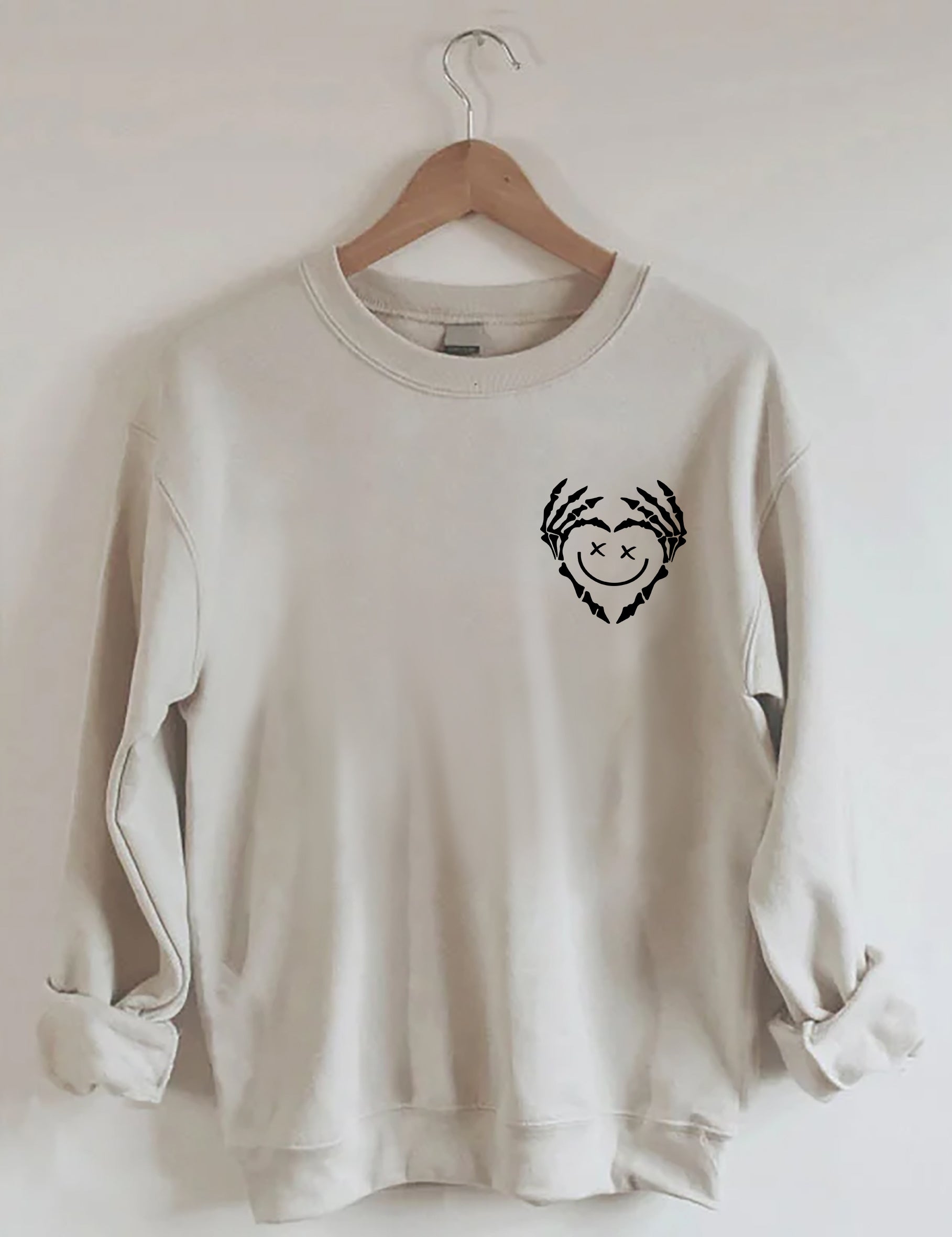 Halloween Stay Positive With Skeleton Sweatshirt